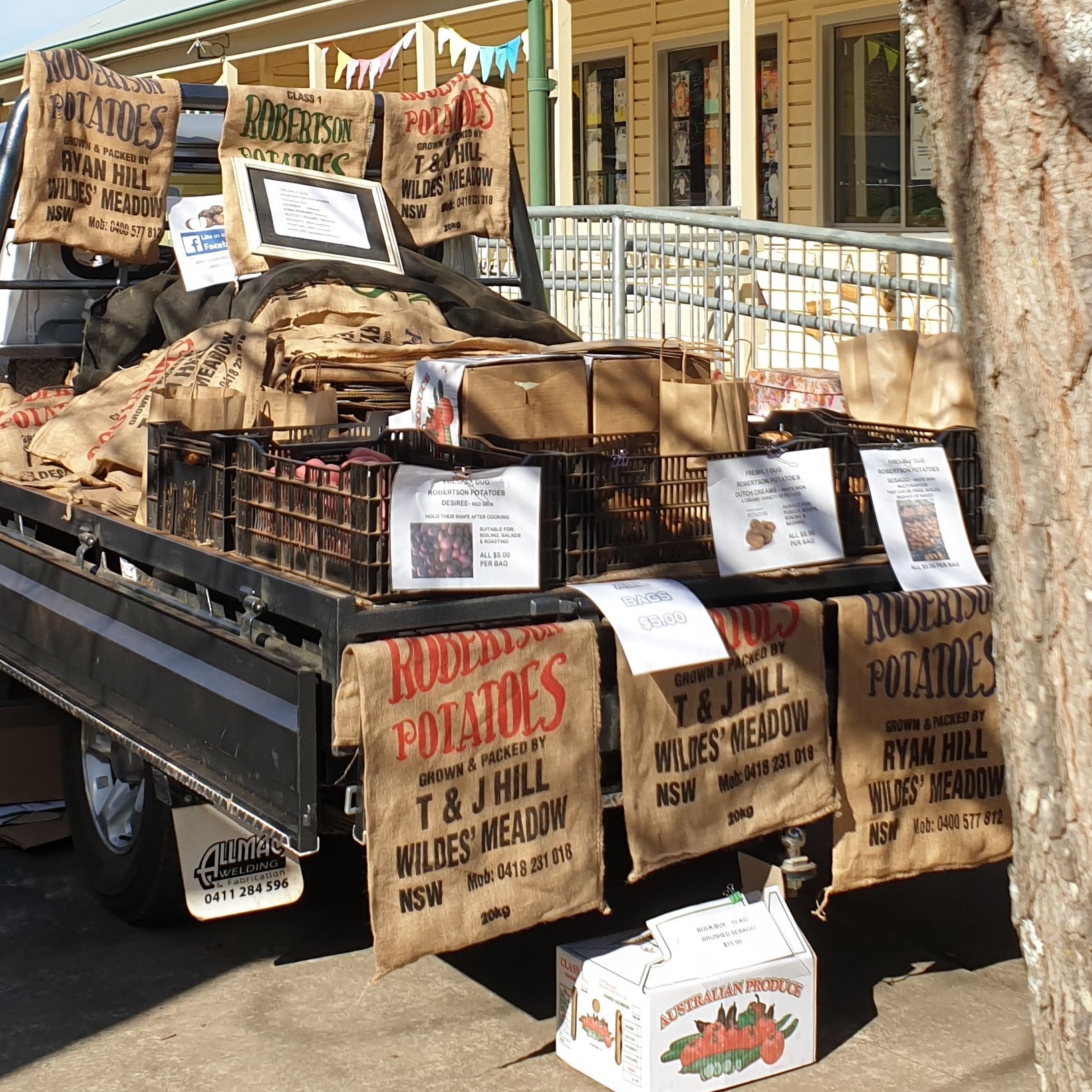 photograph of potato stall