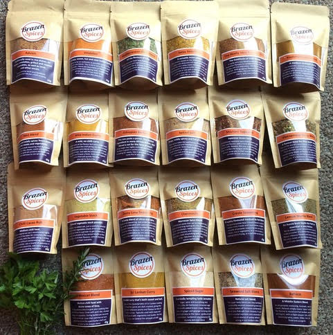 photograph of spices on a rack