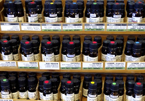 Photograph of essential oils stall