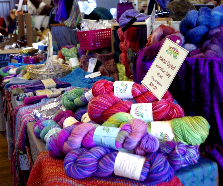 Photograph of stall selling wool